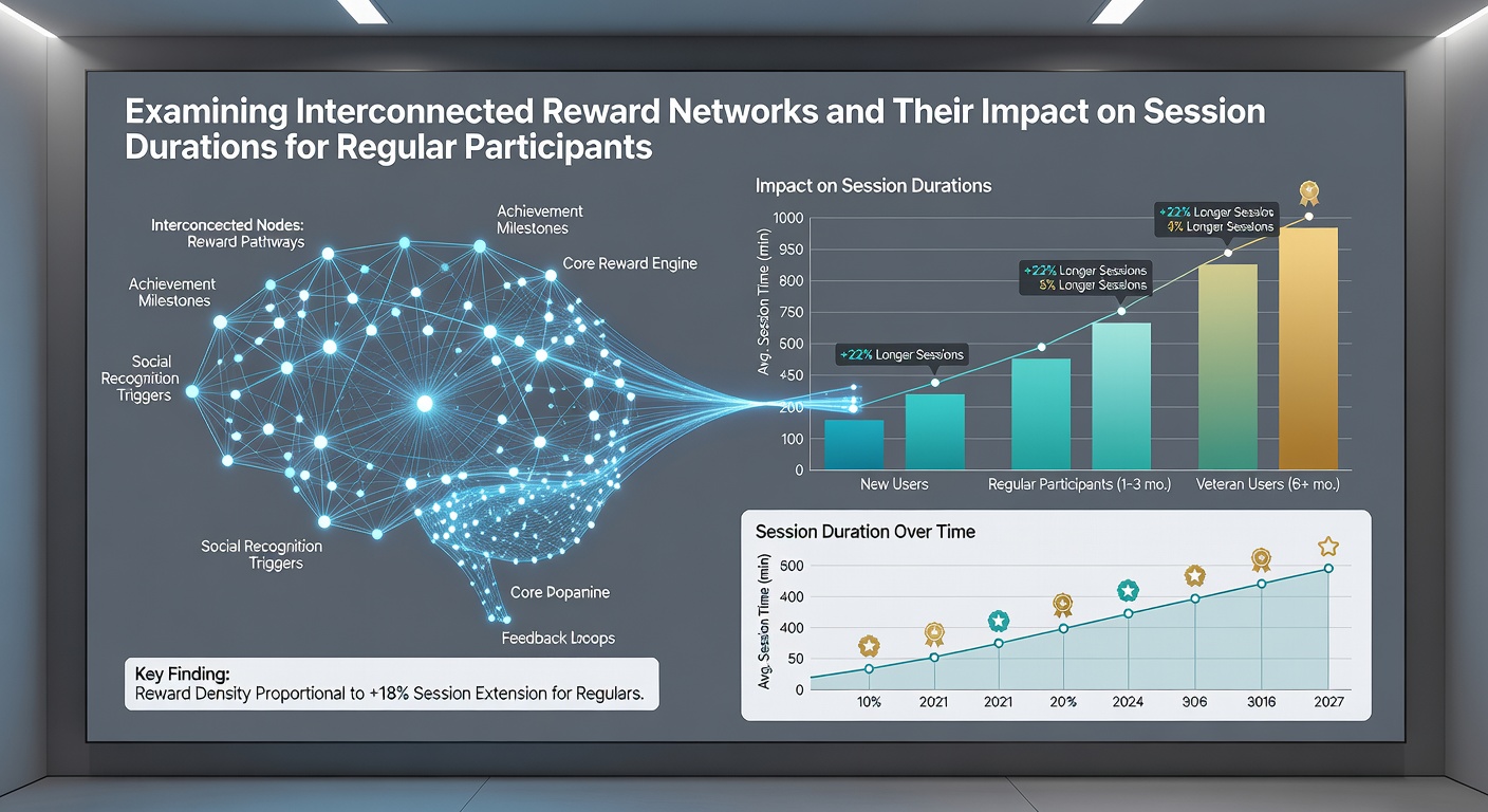 Chart displaying average session durations before and after reward network integration for regular players