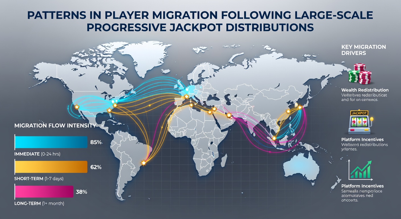 Heatmap visualization showing player movement between casino floors after jackpot events