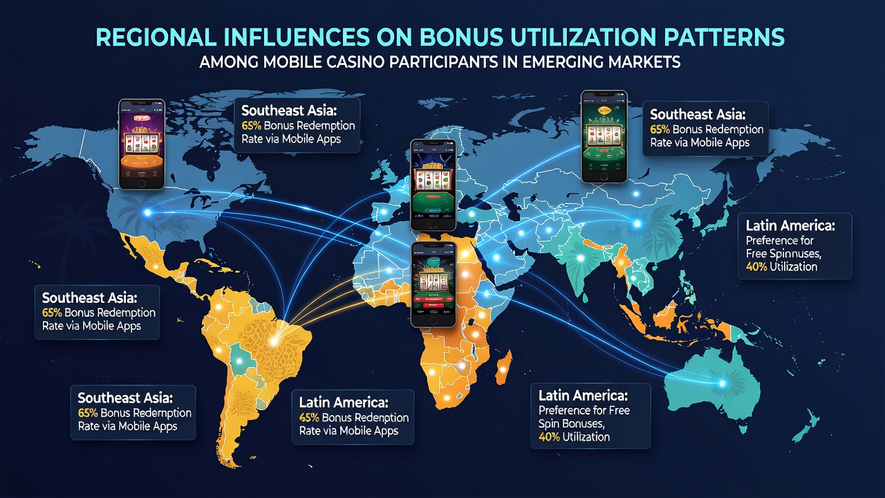 Regional variations in mobile casino bonus redemption shown through player data visualizations from emerging markets