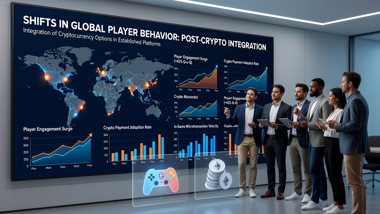 Analytics dashboard displaying cryptocurrency transaction volumes in gaming networks during 2026