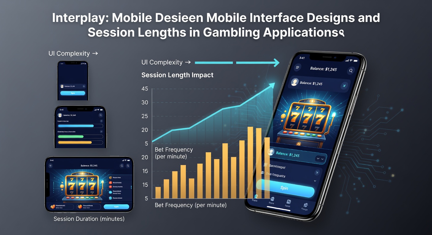 Mobile gambling app interface showing swipe navigation and session timer elements on a smartphone screen