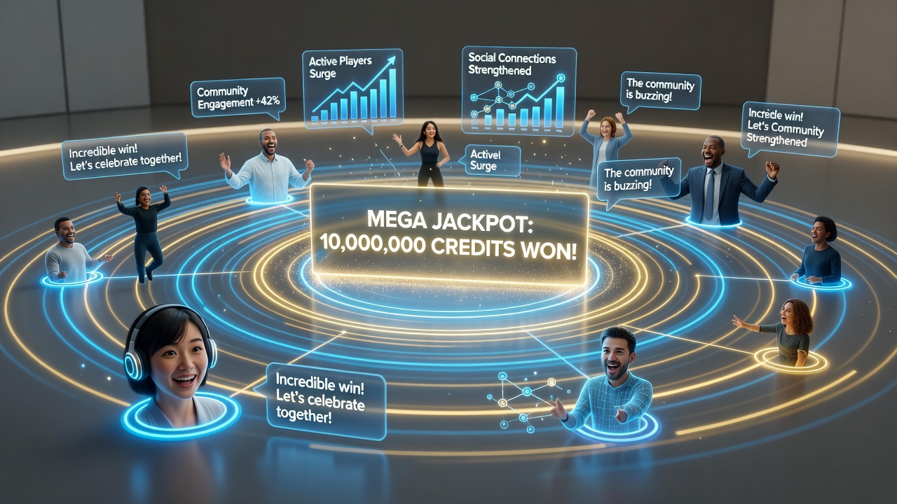 Online gaming community members sharing experiences after a large virtual casino payout